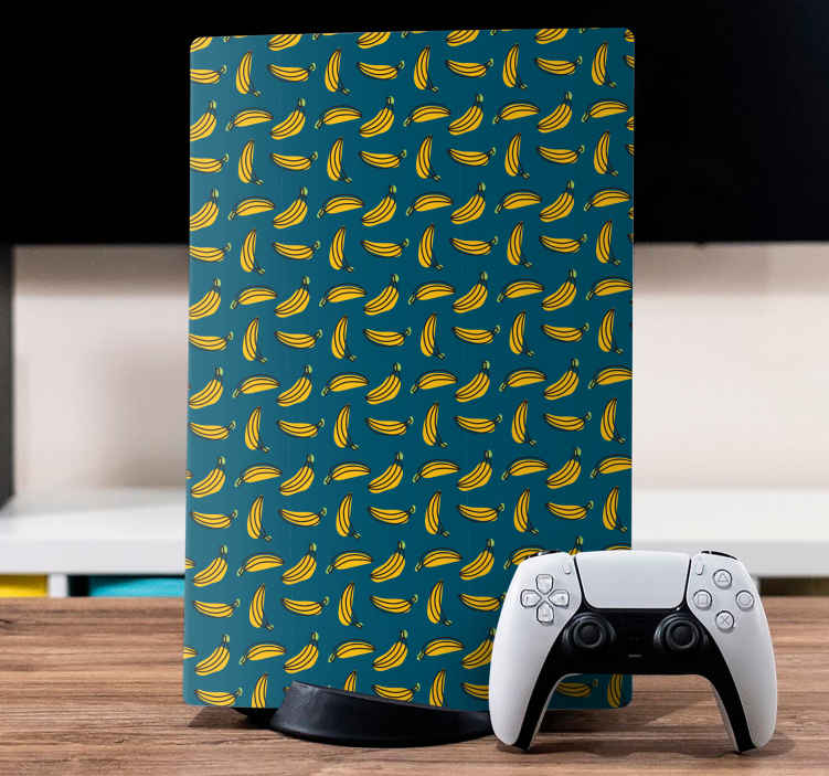 Nálepka žluté banány na šedém pozadí ps5 - TenStickers