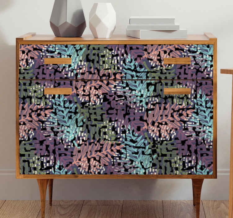 Colorful original splashy flora furniture decal - TenStickers