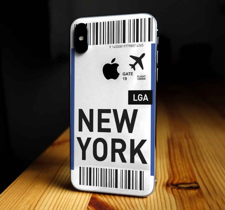 Sticker iphone billet de voyage à new york - TenStickers