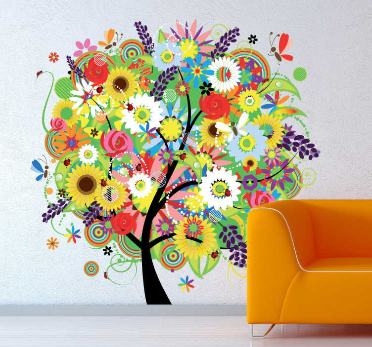 Adesivo murale albero con albero della vita - TenStickers