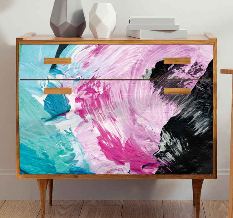 Colorful abstract oil painting design decals for furniture TenStickers