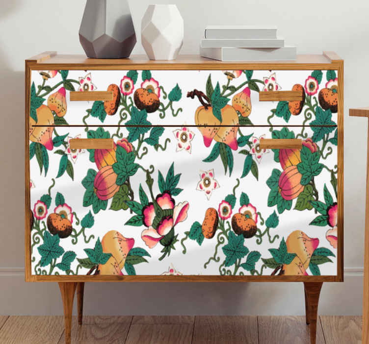 Vinilo para mueble acentos de patrones florales - TenVinilo