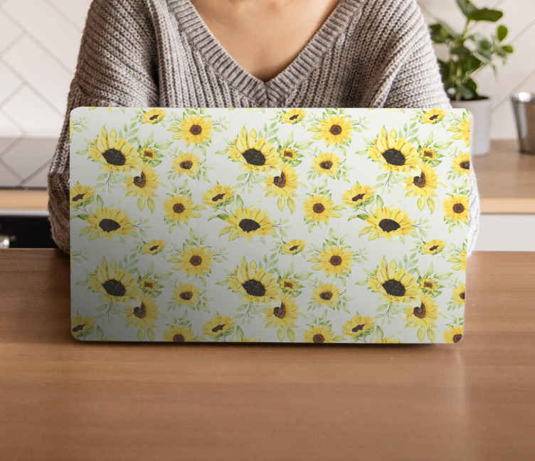 Beautiful seamless floral pattern laptop skins - TenStickers