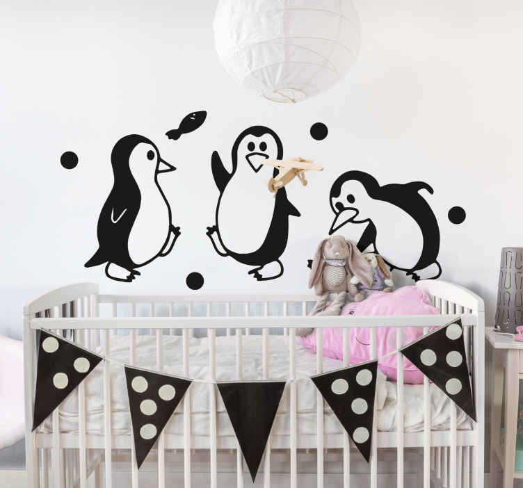 Adhesivos infantiles vinilos decorativos pinguinos