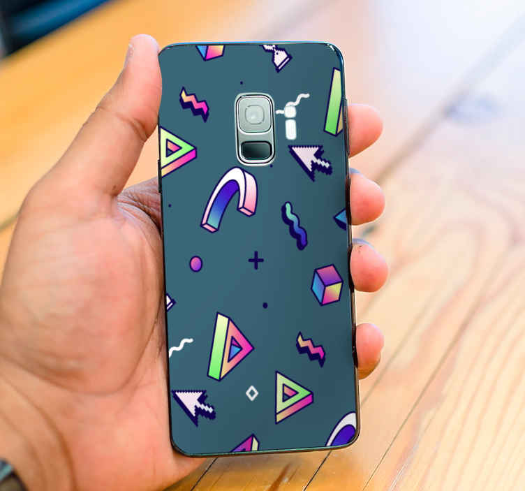 Linear vaporwave background Samsung stickers - TenStickers