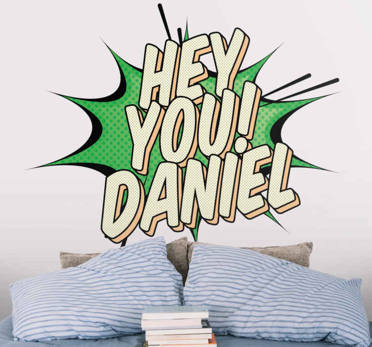 Hey You! Custom Name text sticker - TenStickers