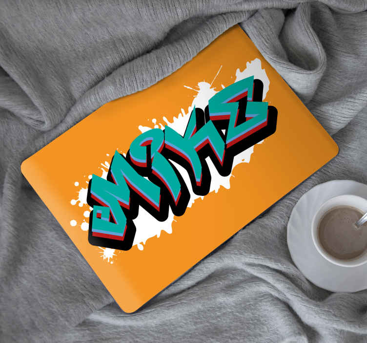 Bold graffiti with name laptop skin - TenStickers