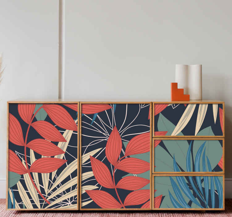 Vinilo mueble Moderno y elegante patrón de fauna y flora. - papel adhesivo para muebles