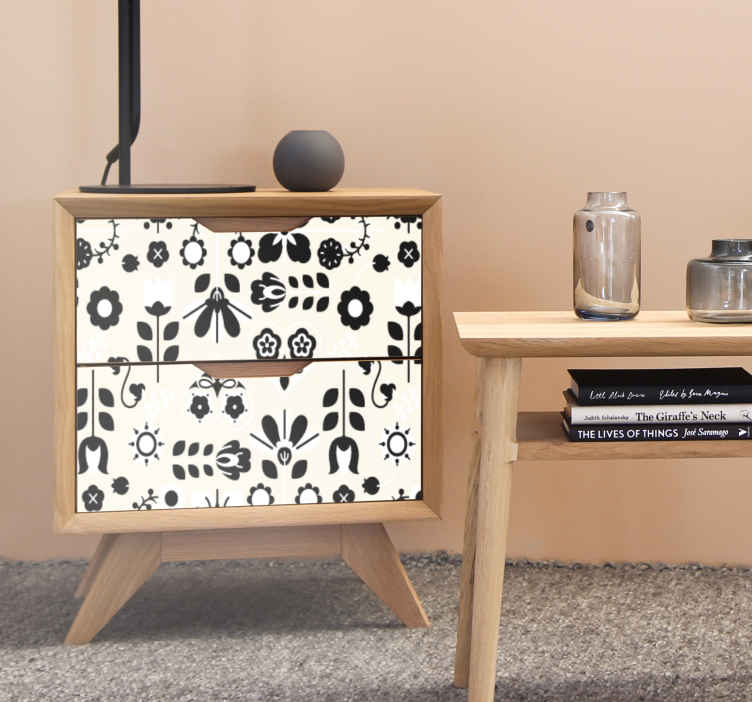 Adesivo per mobile Modello di arte popolare mani in bianco e nero