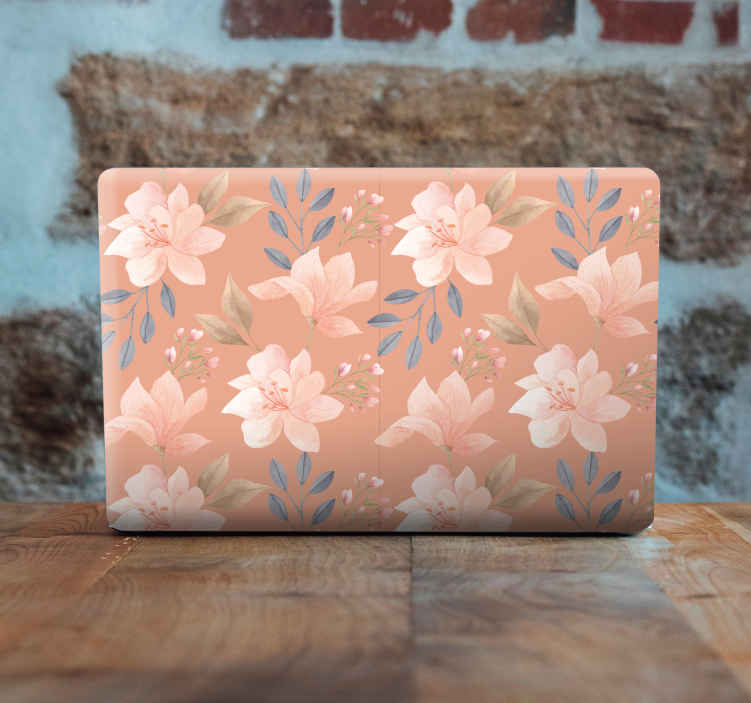 Hand painted watercolor floral laptop stickers TenStickers