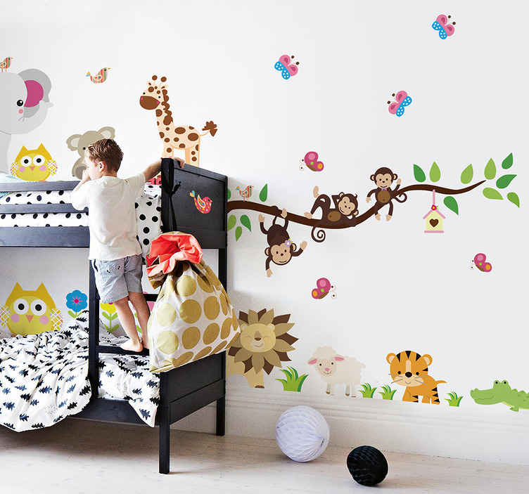 Childrens Decorations by Stickers4 Childrens Jolly Jungle Double Sided Kids Window Stickers 