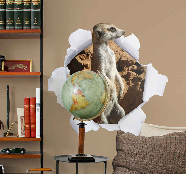 Meerkat dustbin container sticker - TenStickers