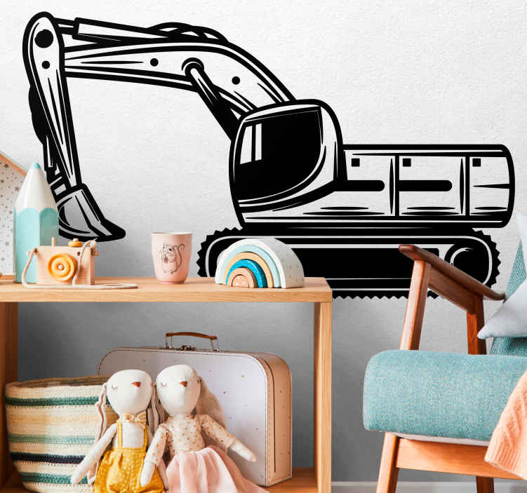 Excavator construction machinery nalepka Živali - TenStickers