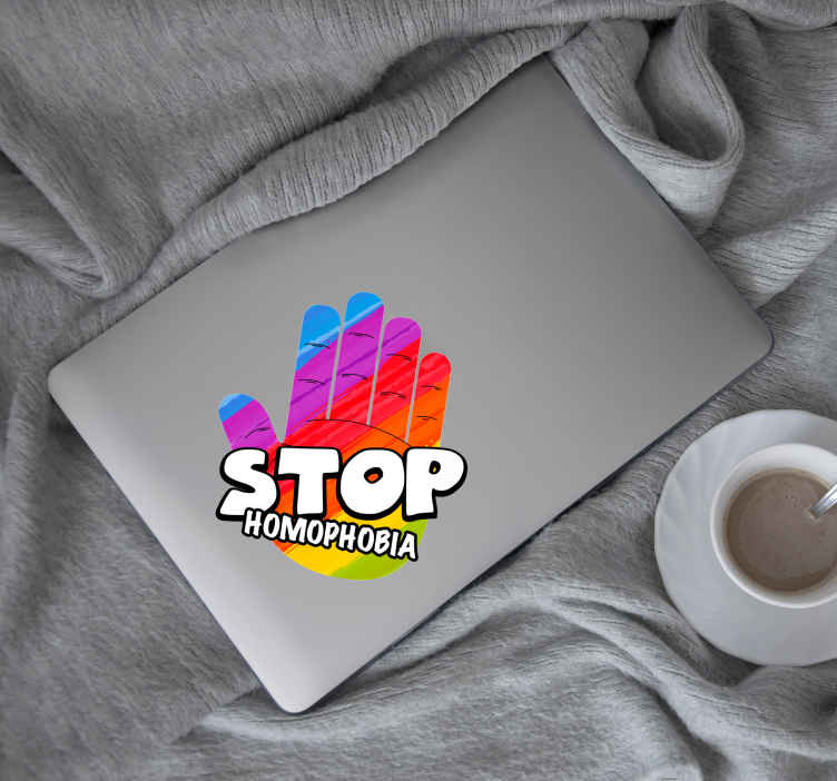 Pegatina para portátil detener la homofobia - TenVinilo
