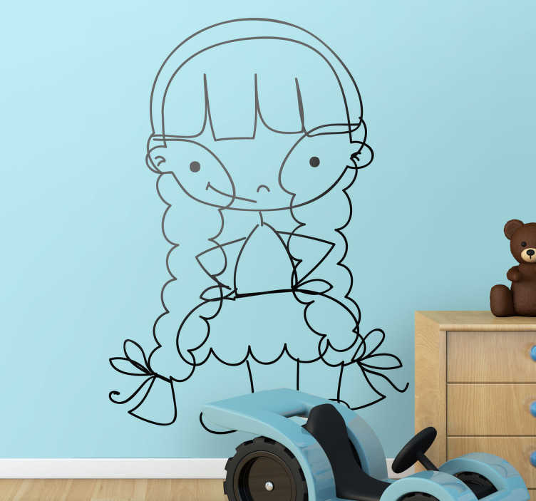 Sticker enfant fillette sourire