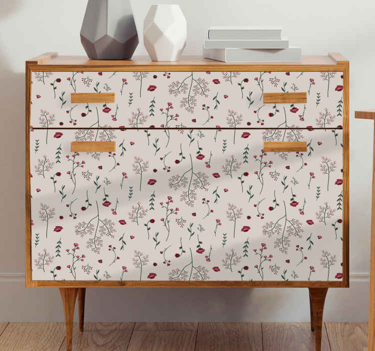 Large atypical orange flower decals for furniture