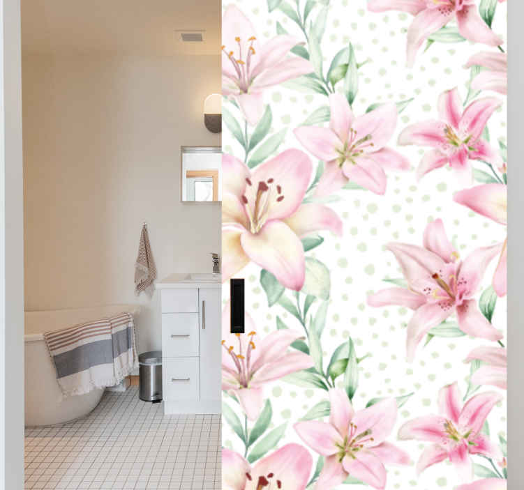 Elegant Floral Design door sticker - TenStickers