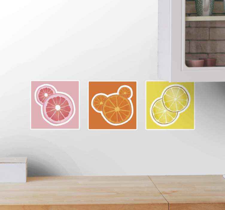 Sliced Fruit Tile sticker - TenStickers