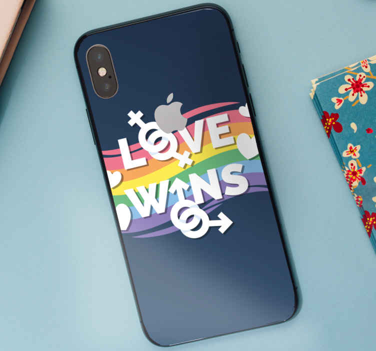 Pride day -konseptet kjærligheten vinner iphone skin - Tenstickers