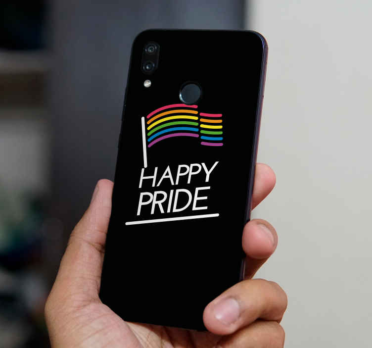 Colorful pride day labels huawei sticker - TenStickers