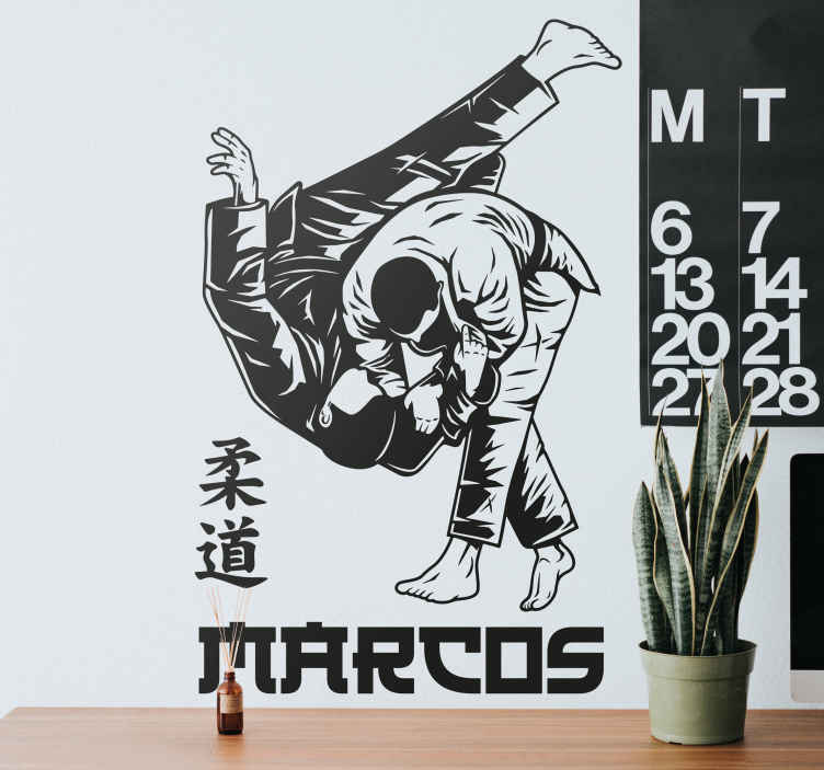 Vinilo habitación juvenil judo personalizable - TenVinilo