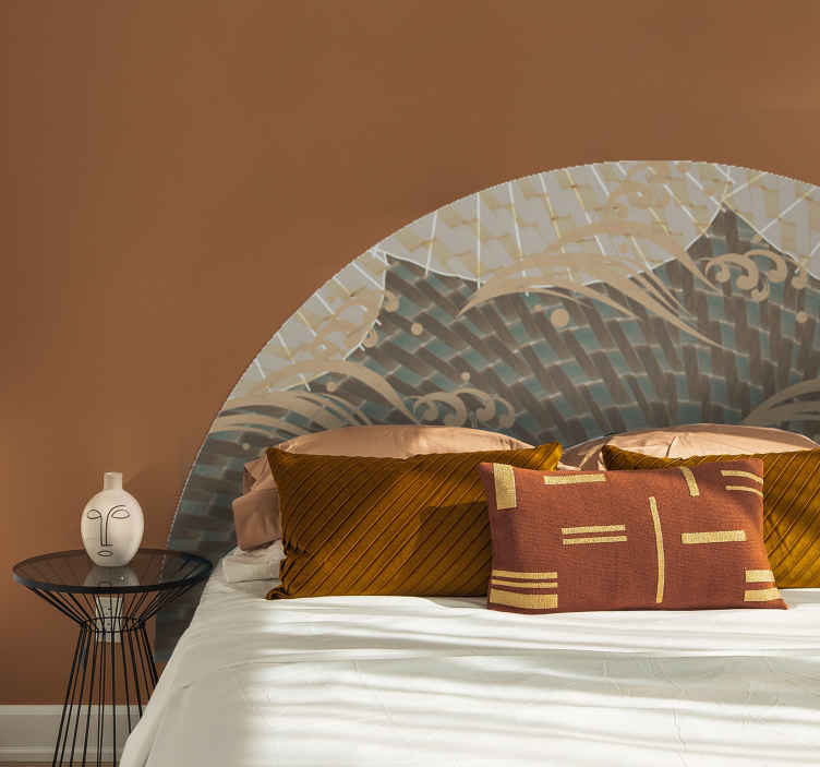 Elegant waaiermotief sticker bed hoofdeinde - TenStickers
