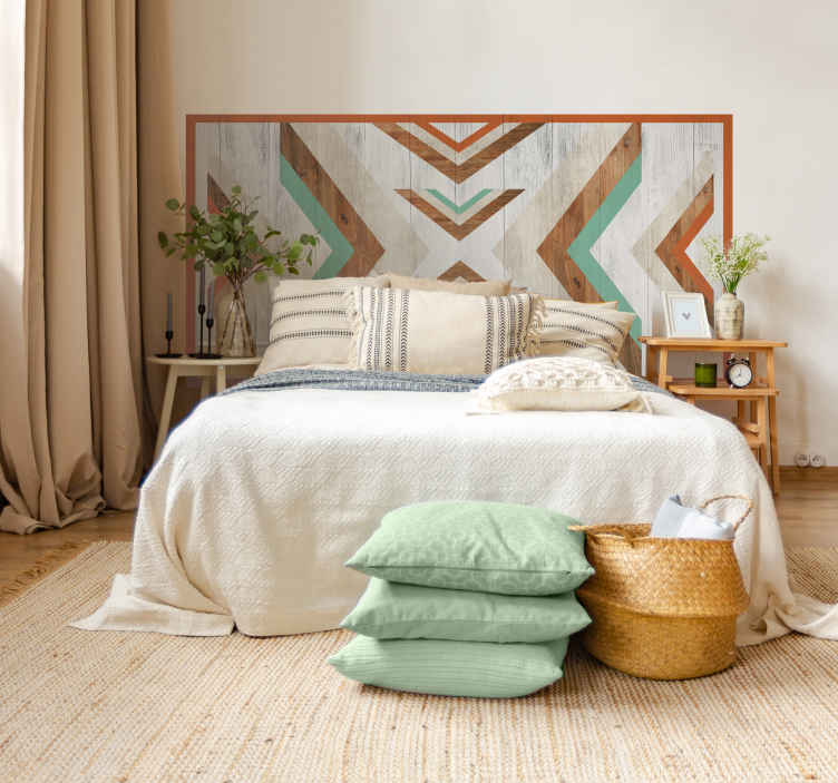 Geometrisch patroonontwerp sticker bed hoofdeinde - TenStickers