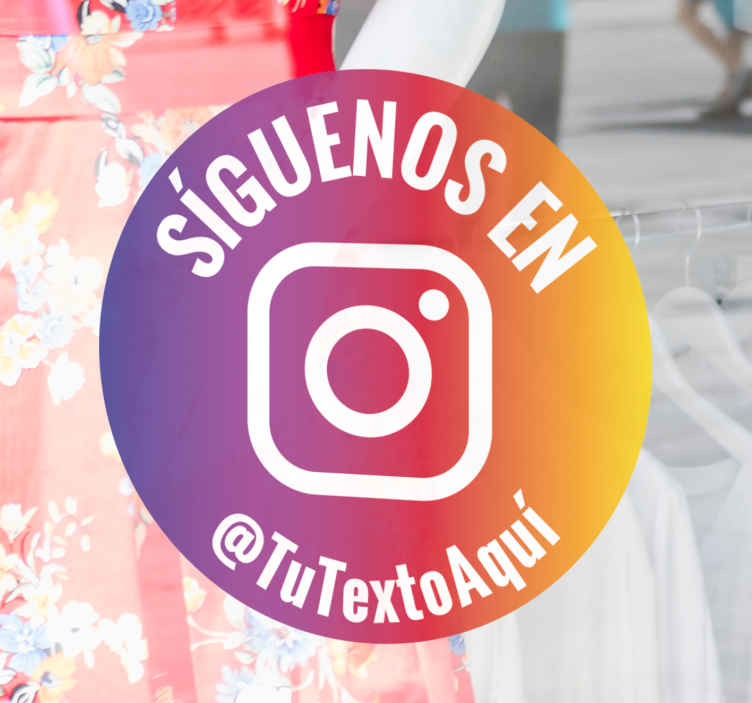 Vinilo escaparate Síguenos círculo de instagram - TenVinilo