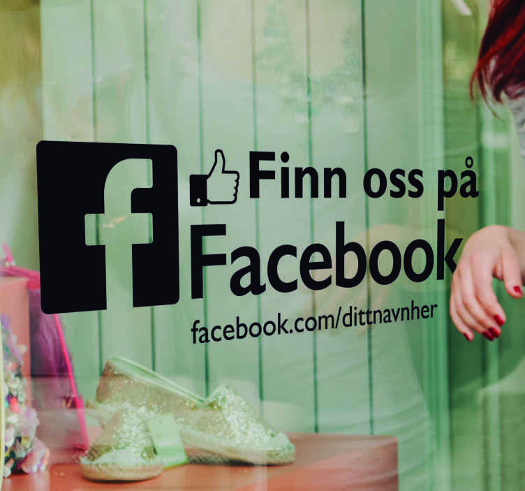 Finn oss på facebook vinduet klistremerke - Tenstickers