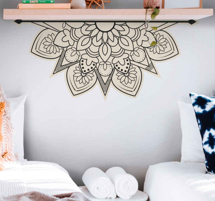 Sticker déco arrangement de mandala botanique - TenStickers
