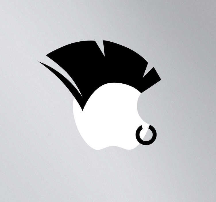 Sticker mac apple crête punk