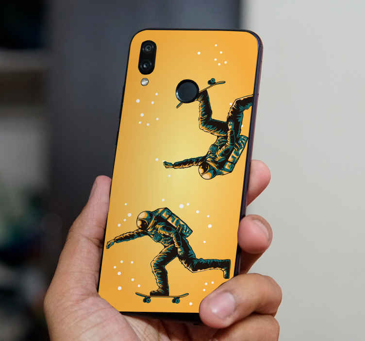 Sticker huawei Astronauta en monopatín - TenVinilo