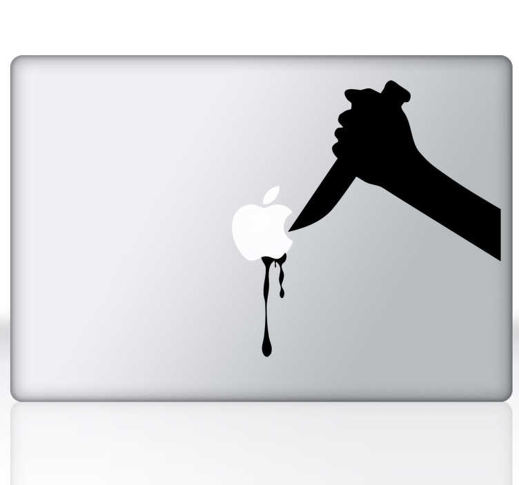 Sticker mac apple couteau pomme