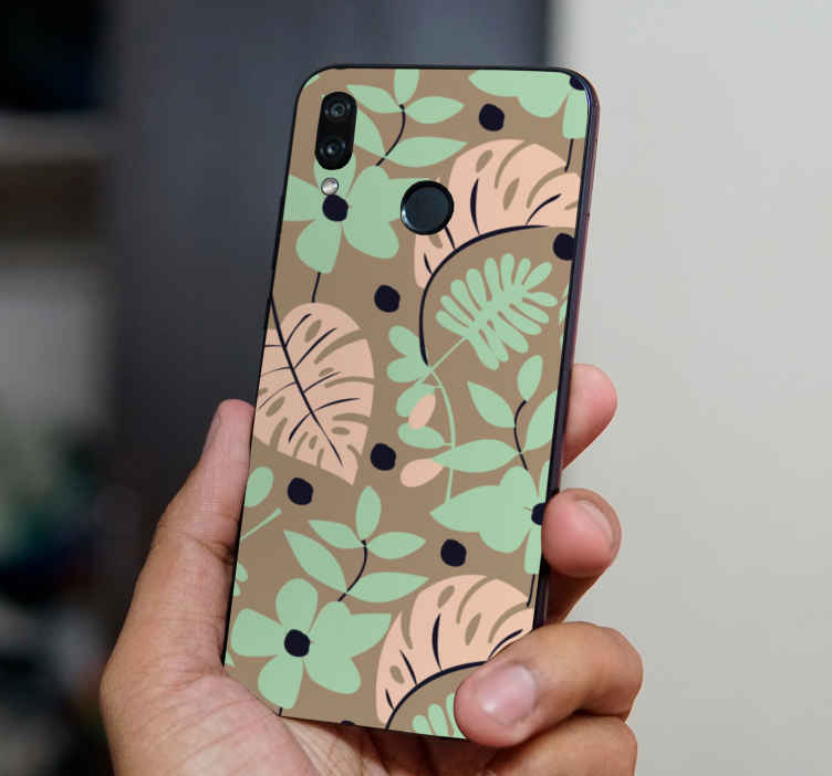 Pastelliväri monstera kukat ja lehdet Huawei tarrat - Tenstickers