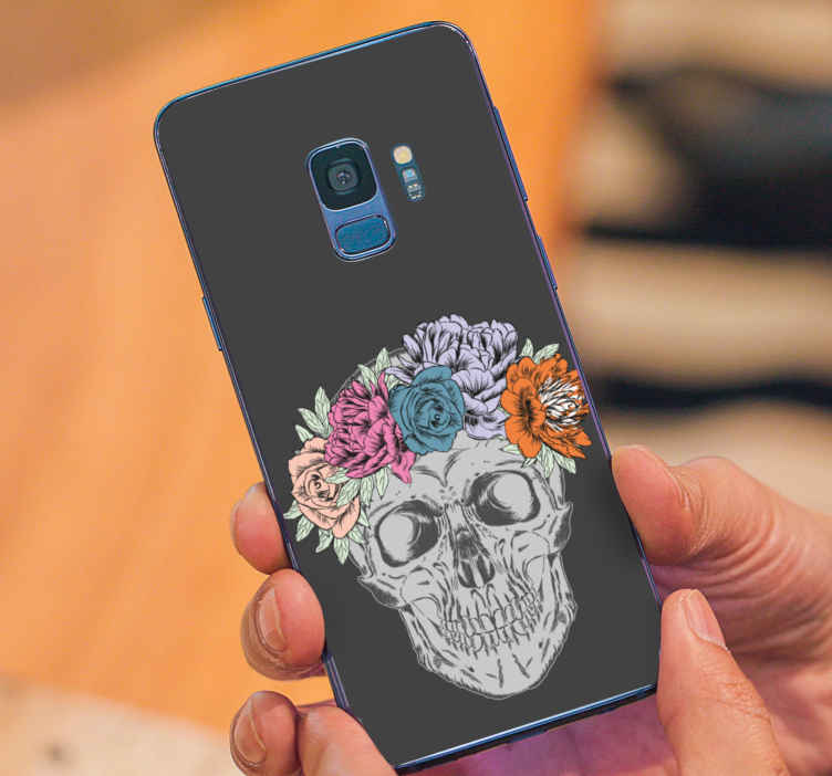 Kallo värikkäillä kukilla Tarra samsungille - Tenstickers