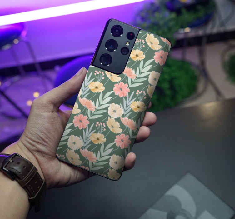 Originalne nalepke samsung s cvetličnim vzorcem - TenStickers