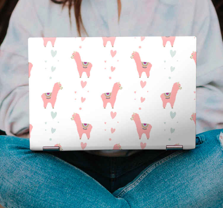 Autocolant pentru laptop motiv adorabil cu lamă - TenStickers
