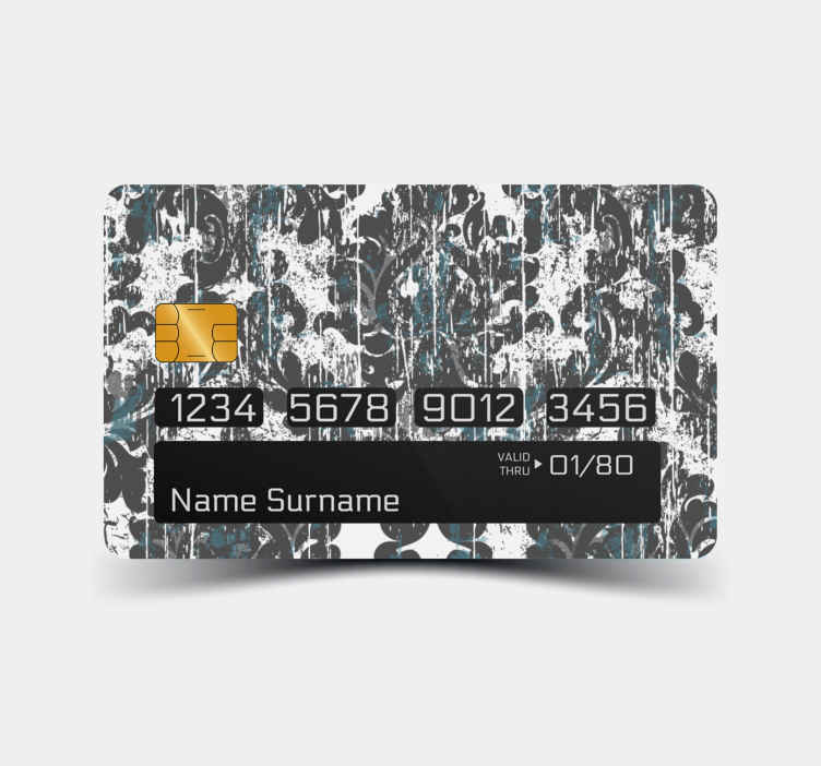 Credit card sticker floral emblem design - TenStickers