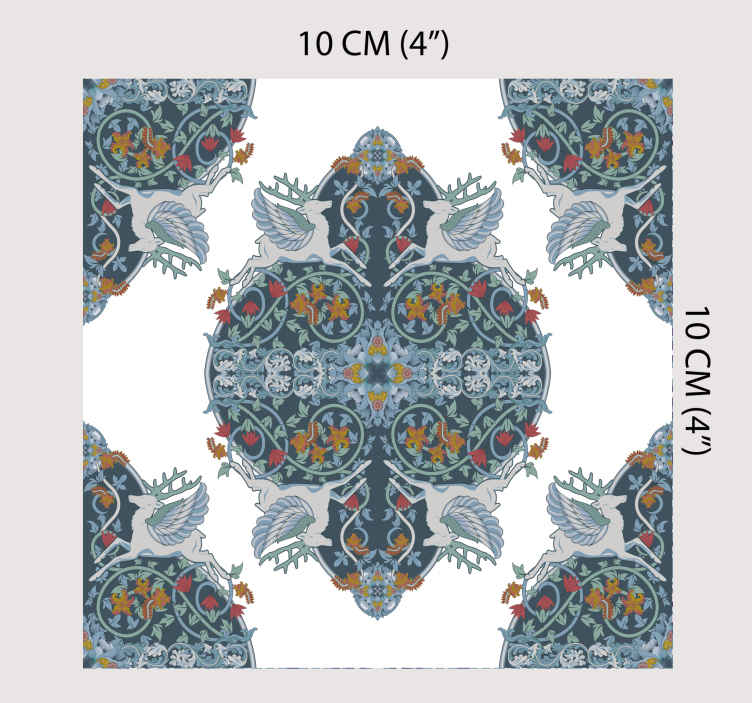 Floral vintage kitchen tile sticker - TenStickers