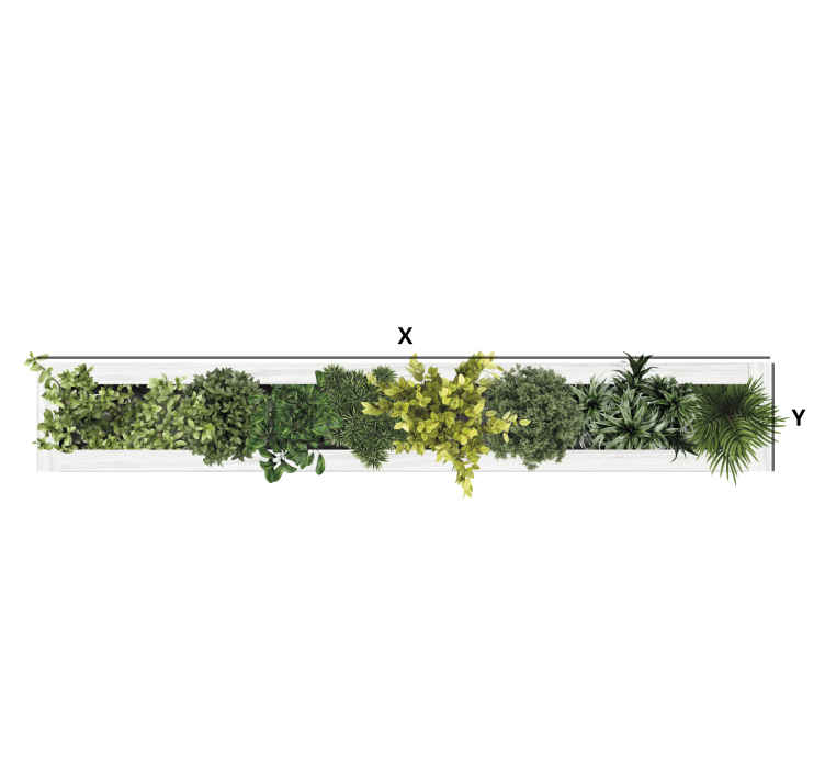 Muursticker woonkamer planten verticale tuinrand - TenStickers