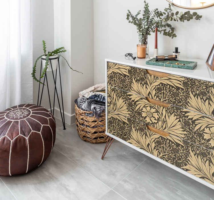Sticker meuble style vintage fleurs - TenStickers
