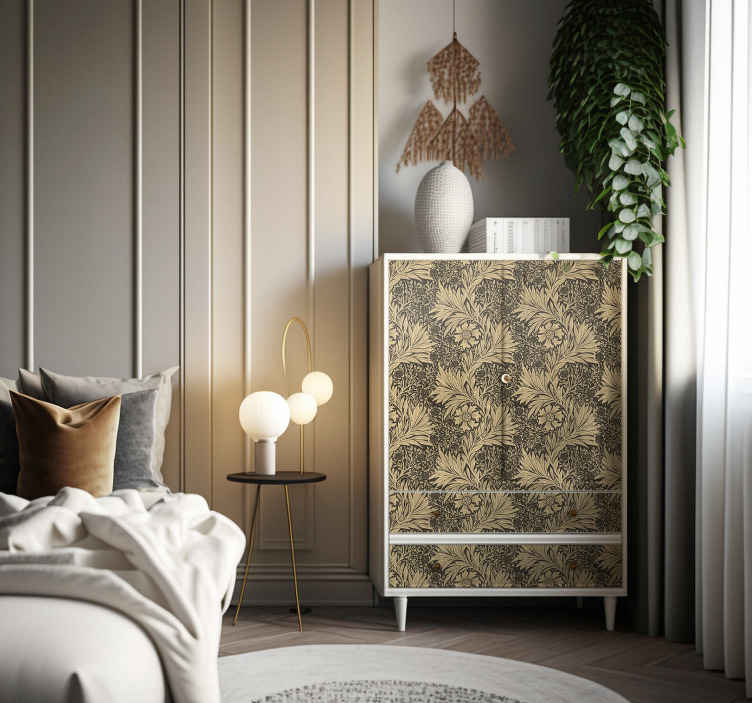 Sticker meuble style vintage fleurs - TenStickers