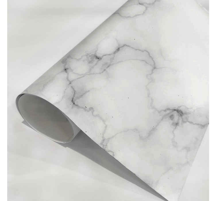 Adhésif meuble marbre blanc - TenStickers