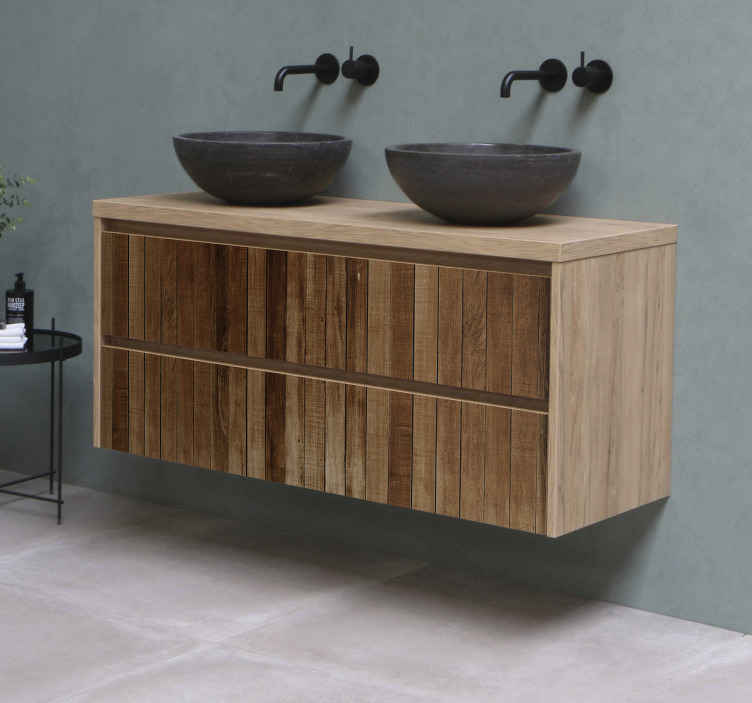 Wood strips furniture decal TenStickers