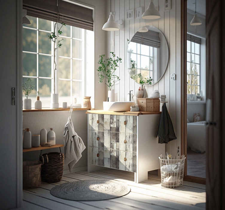 Light aged wood furniture decal TenStickers