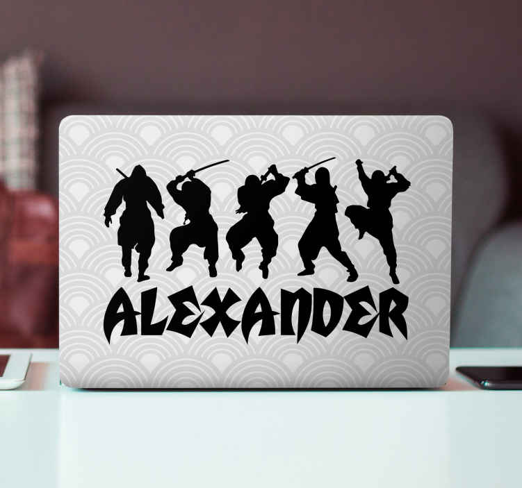 忍者剪影笔记本电脑贴纸一套 Tenstickers