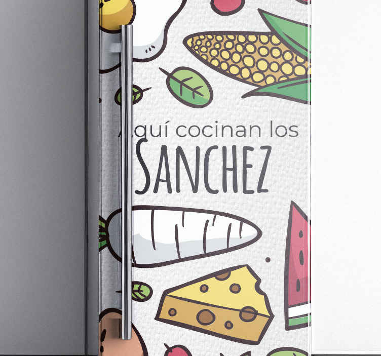 Vinilo adhesivo para nevera comida cartoon personalizado - de cocina