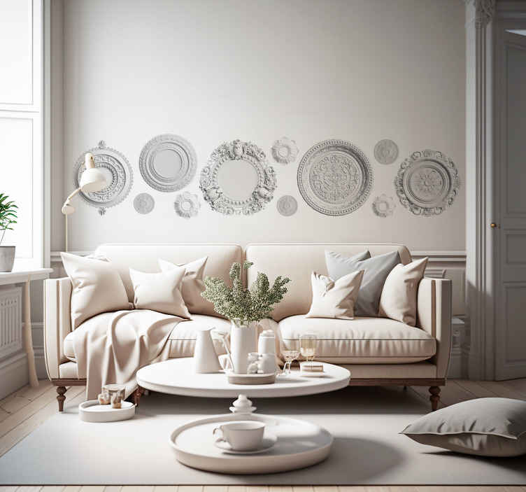 Sticker frise moulures circulaires classiques - TenStickers