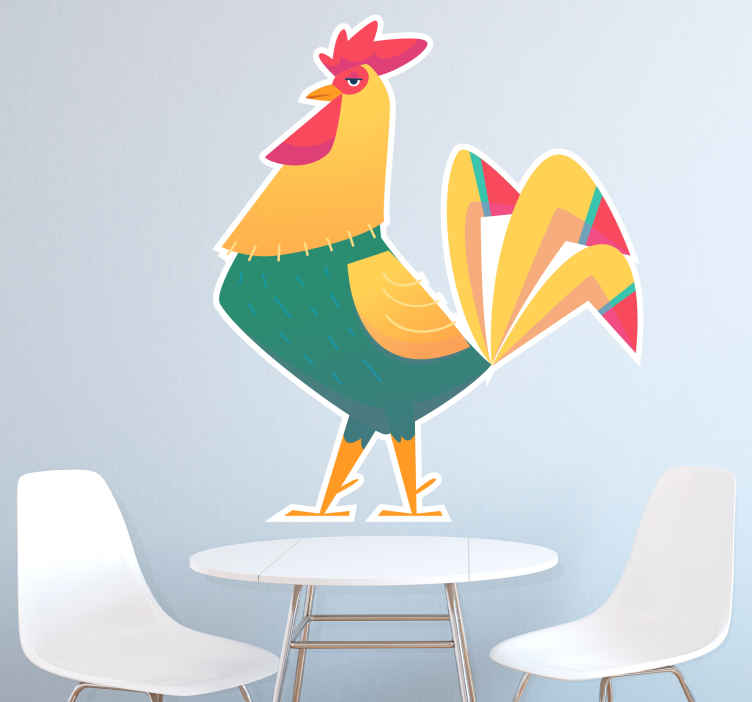 Canlı horoz heykeli hayvan çıkartması - TenStickers