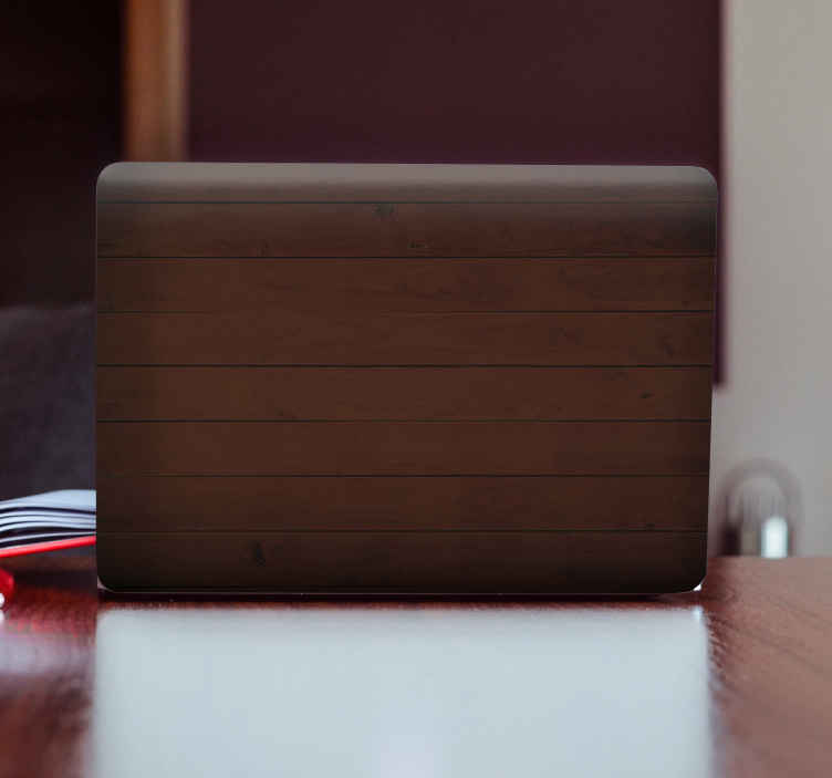 Sticker pour ordinateur surface de planche de bois - TenStickers